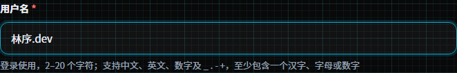 桌面端用户名填写区